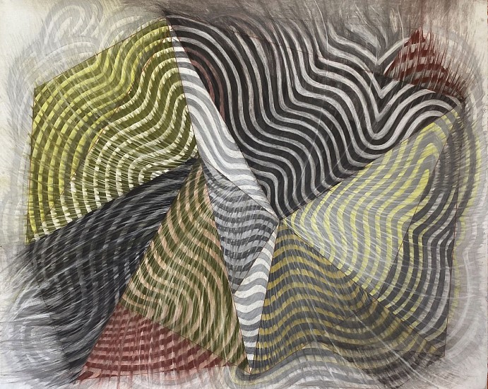 LINDA FLEMING, YELLOW AND GREY WAVES
Nu pastel on rag paper