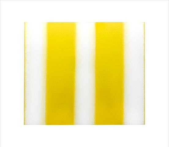 BETTY MERKEN, STRIPES, YELLOW 02.16.05
Oil monotype on Rives BFK paper
